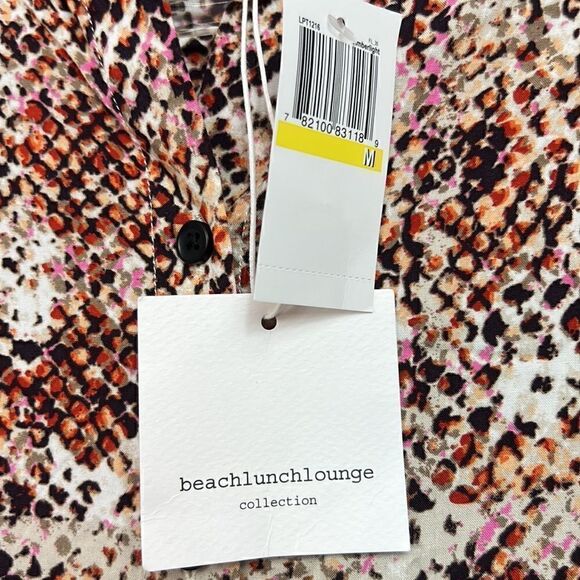 BeachLunchLounge Bae Snake Print button front blouse size medium - Picture 6 of 13
